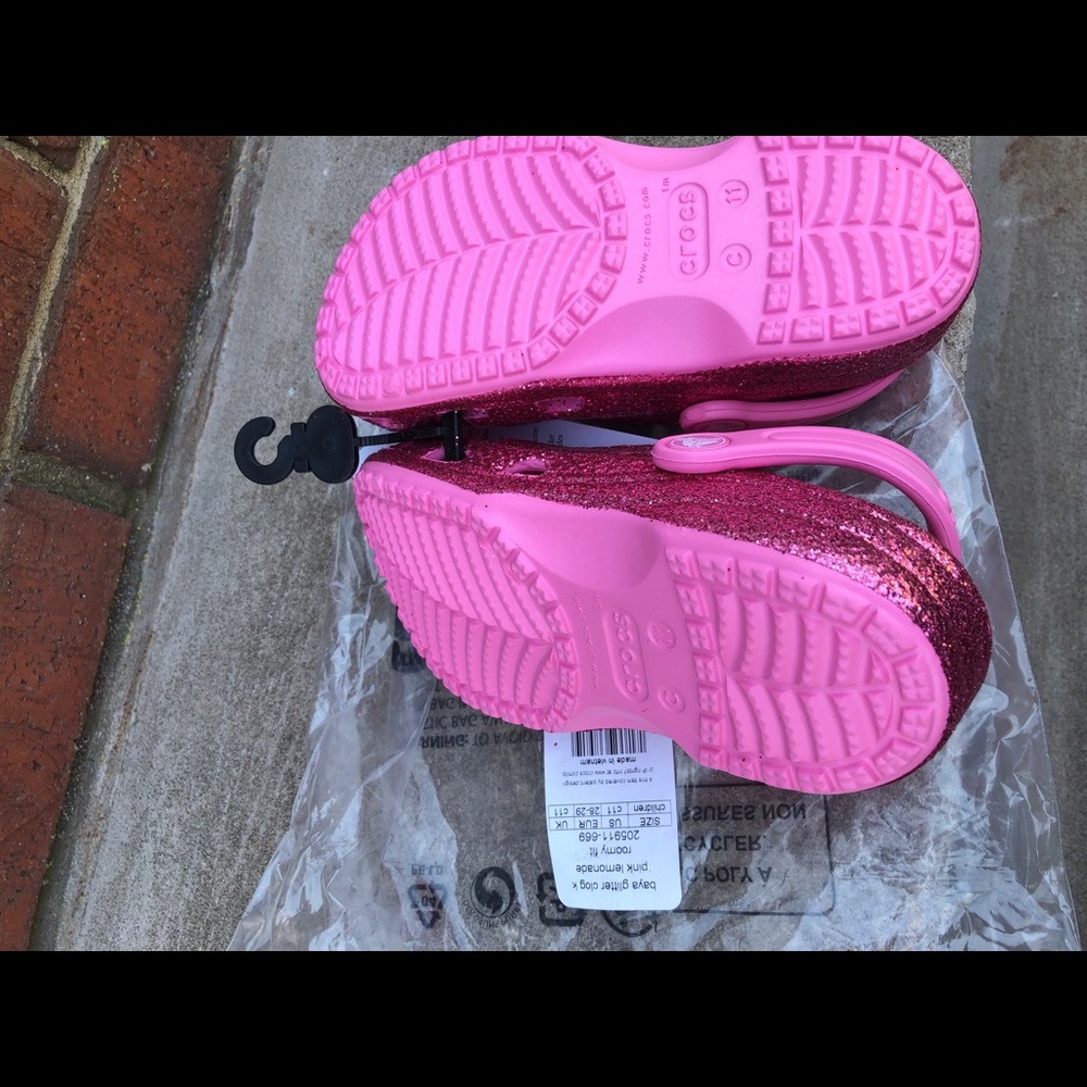 Crocs Kids Baya Glitter Clogs Pink-New - Picture 4 of 11
